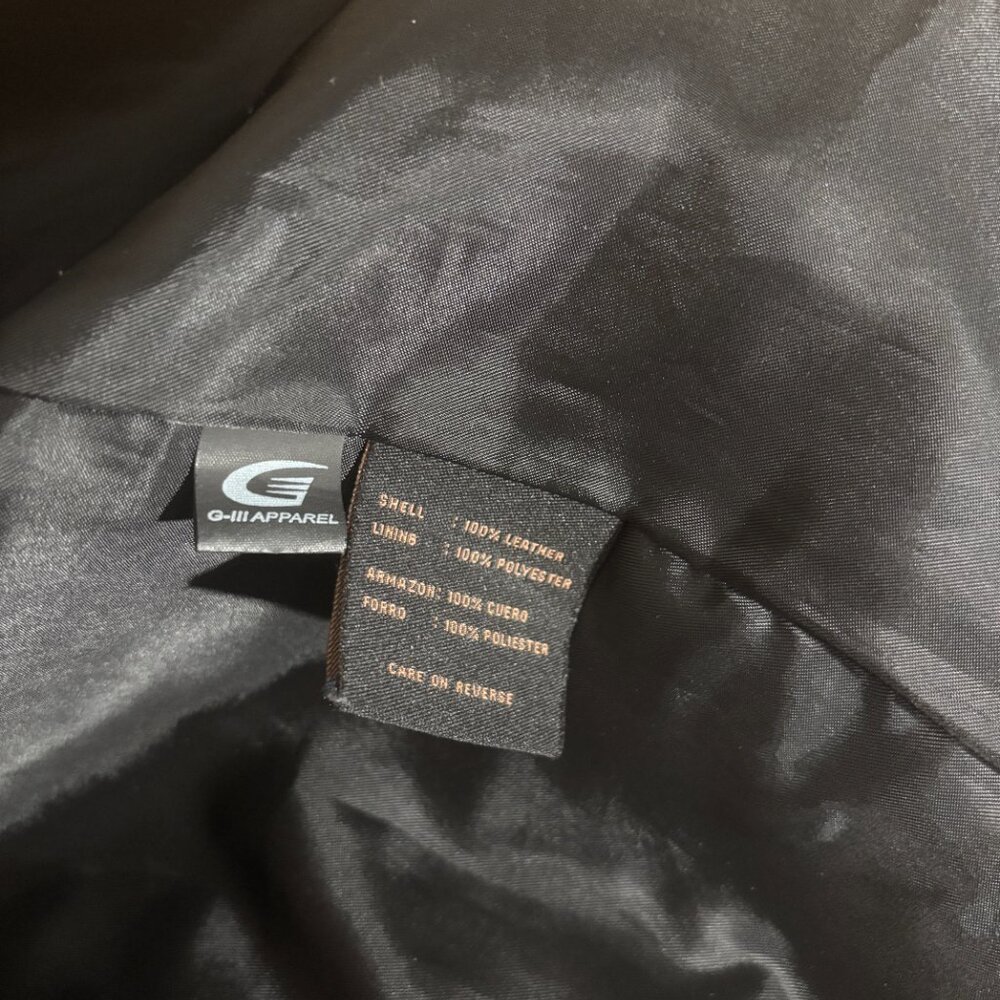 Siena Studio Black Leather Jacket Women’s Small Collared Button-Up Excellent - Picture 9 of 9